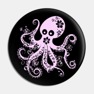 Floral Octopus – Aesthetic Sea Creature with Style Pin