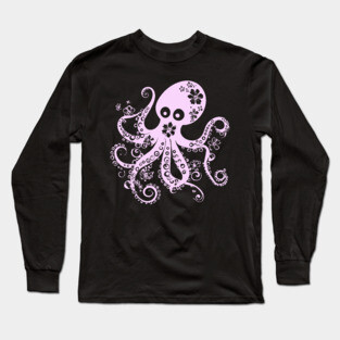 Floral Octopus – Aesthetic Sea Creature with Style Long Sleeve T-Shirt