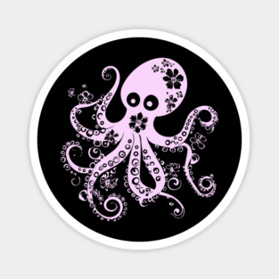 Floral Octopus – Aesthetic Sea Creature with Style Magnet
