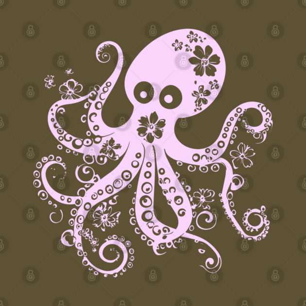 Floral Octopus – Aesthetic Sea Creature with Style by TuncGK