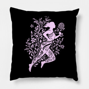 Floral Runner Girl – Graceful Movement Meets Art Pillow