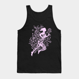 Floral Runner Girl – Graceful Movement Meets Art Tank Top