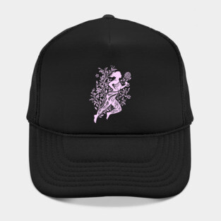 Floral Runner Girl – Graceful Movement Meets Art Hat