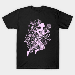 Floral Runner Girl – Graceful Movement Meets Art T-Shirt