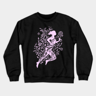 Floral Runner Girl – Graceful Movement Meets Art Crewneck Sweatshirt