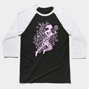 Floral Runner Girl – Graceful Movement Meets Art Baseball T-Shirt