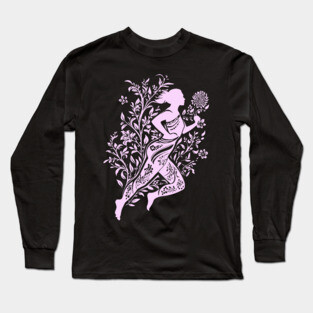 Floral Runner Girl – Graceful Movement Meets Art Long Sleeve T-Shirt