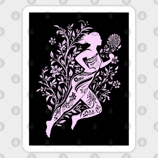 Floral Runner Girl – Graceful Movement Meets Art Sticker by TuncGK