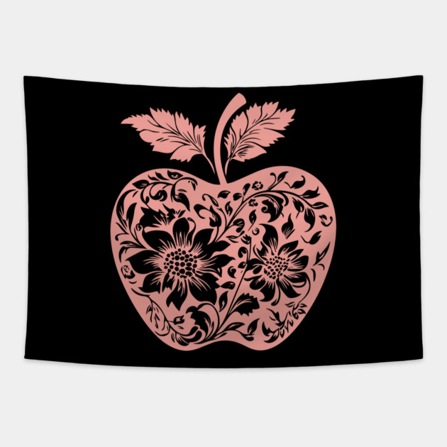Floral Apple – Aesthetic Fruit with Artistic Touch Tapestry by TuncGK