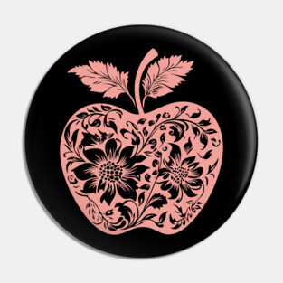 Floral Apple – Aesthetic Fruit with Artistic Touch Pin