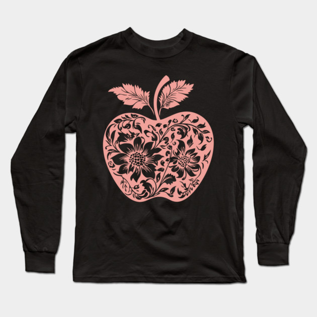 Floral Apple – Aesthetic Fruit with Artistic Touch Long Sleeve T-Shirt by TuncGK