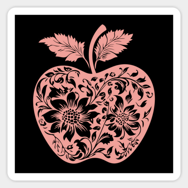 Floral Apple – Aesthetic Fruit with Artistic Touch Magnet by TuncGK
