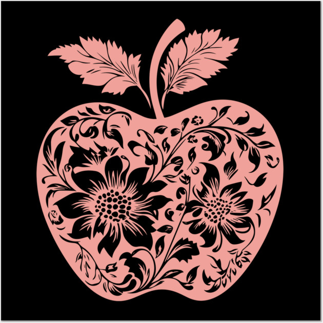 Floral Apple – Aesthetic Fruit with Artistic Touch Wall Art by TuncGK