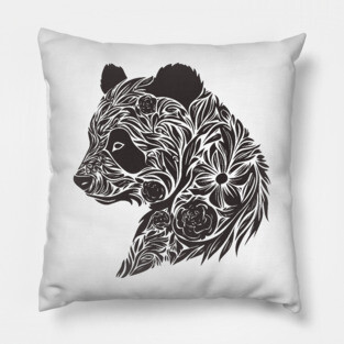 Floral Panda – The Cutest Bear Meets Botanical Elegance Pillow
