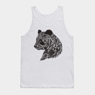 Floral Panda – The Cutest Bear Meets Botanical Elegance Tank Top