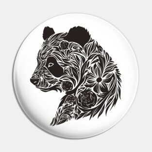Floral Panda – The Cutest Bear Meets Botanical Elegance Pin