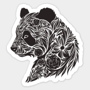 Floral Panda – The Cutest Bear Meets Botanical Elegance Sticker