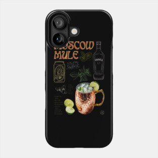 Moscow Mule Cocktail Recipe Vintage Chalkboard Bar Art Phone Case
