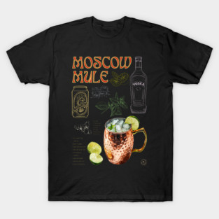 Moscow Mule Cocktail Recipe Vintage Chalkboard Bar Art T-Shirt