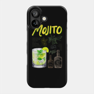 Classic Mojito Cocktail Recipe Vintage Chalkboard Print Phone Case