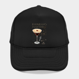 Elegant Espresso Martini Cocktail Recipe Vintage Chalkboard Art Hat