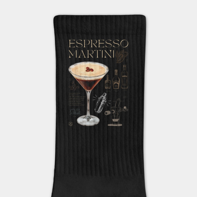 Elegant Espresso Martini Cocktail Recipe Vintage Chalkboard Art by TuncGK