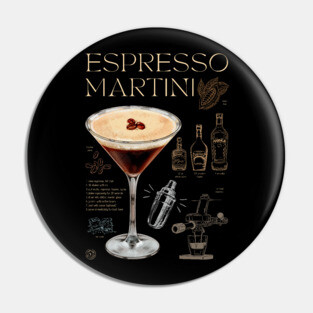 Elegant Espresso Martini Cocktail Recipe Vintage Chalkboard Art Pin