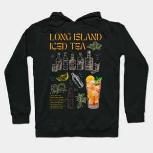 Vintage Long Island Iced Tea Cocktail Recipe Chalkboard Art Hoodie
