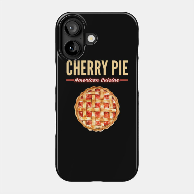 Classic Cherry Pie American Diner Food Illustration Phone Case by TuncGK