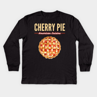 Classic Cherry Pie American Diner Food Illustration Kids Long Sleeve T-Shirt