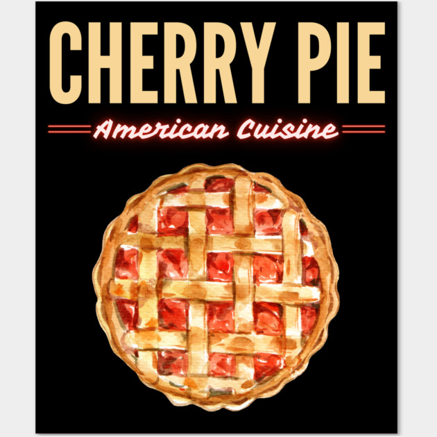 Classic Cherry Pie American Diner Food Illustration Wall Art by TuncGK