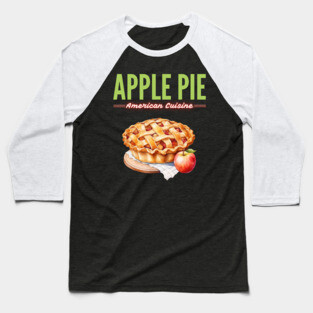 Homemade Apple Pie American Diner Food Vintage Artwork Baseball T-Shirt