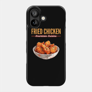 Crispy Fried Chicken American Comfort Food Retro Illustration Phone Case