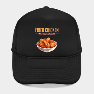 Crispy Fried Chicken American Comfort Food Retro Illustration Hat