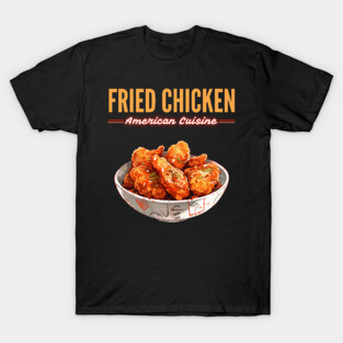 Crispy Fried Chicken American Comfort Food Retro Illustration T-Shirt