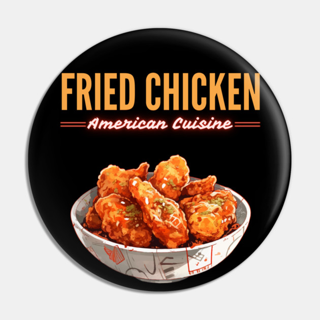 Crispy Fried Chicken American Comfort Food Retro Illustration Pin by TuncGK