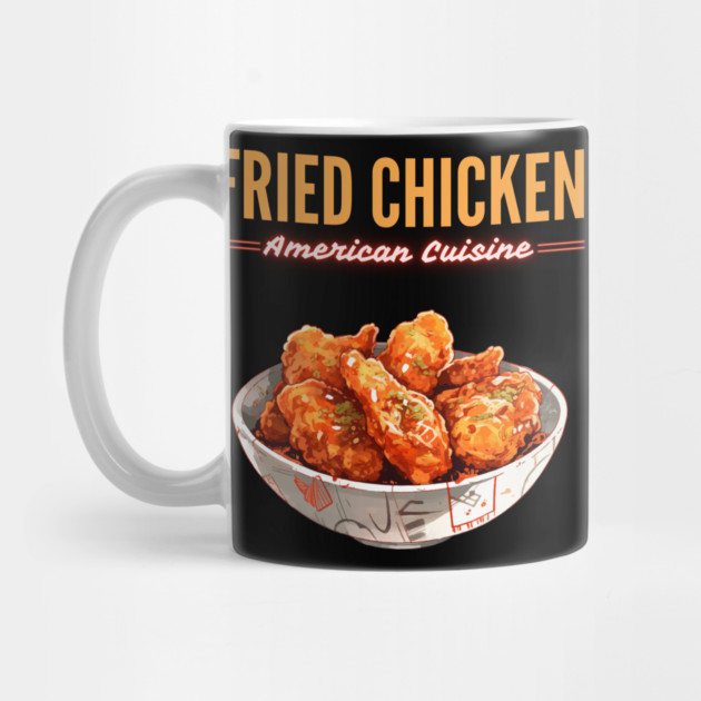 Crispy Fried Chicken American Comfort Food Retro Illustration by TuncGK