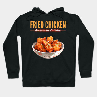 Crispy Fried Chicken American Comfort Food Retro Illustration Hoodie