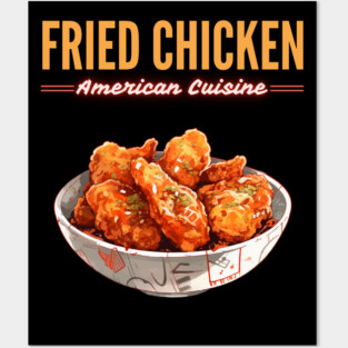 Crispy Fried Chicken American Comfort Food Retro Illustration Posters and Art