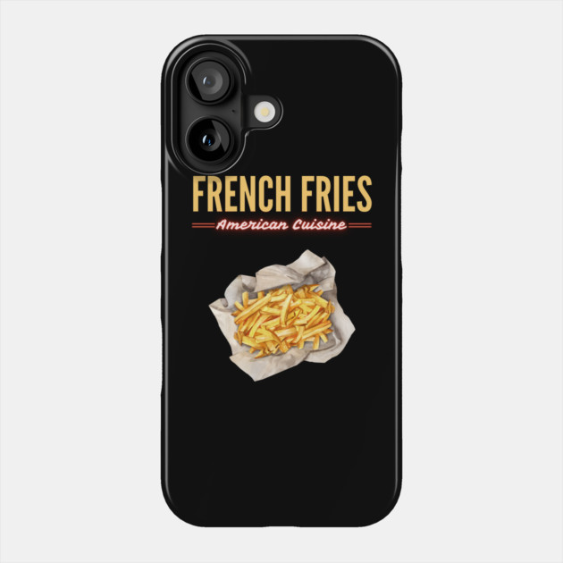 Golden French Fries Retro Diner Food Art Phone Case by TuncGK