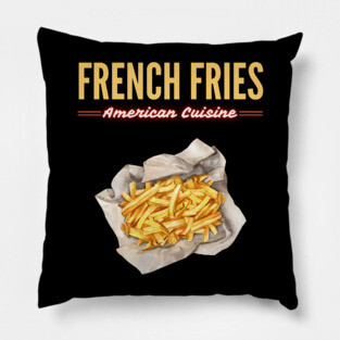 Golden French Fries Retro Diner Food Art Pillow