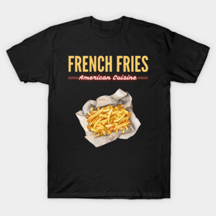 Golden French Fries Retro Diner Food Art T-Shirt