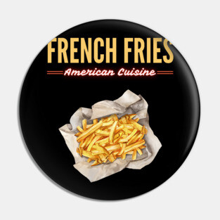 Golden French Fries Retro Diner Food Art Pin