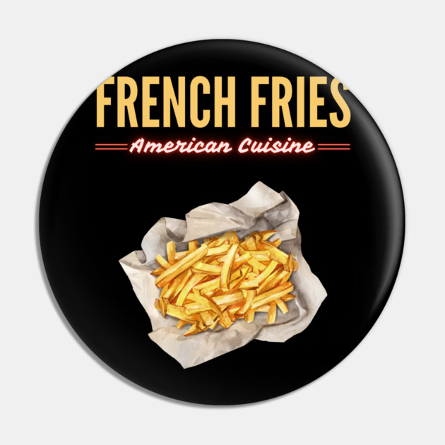 Golden French Fries Retro Diner Food Art Pin by TuncGK