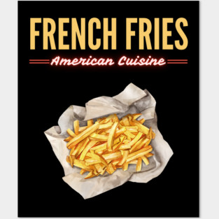 Golden French Fries Retro Diner Food Art Posters and Art