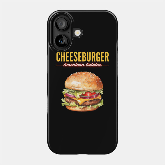 Juicy Cheeseburger American Diner Classic Vintage Design Phone Case by TuncGK