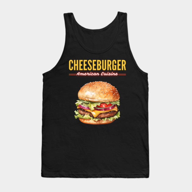 Juicy Cheeseburger American Diner Classic Vintage Design Tank Top by TuncGK