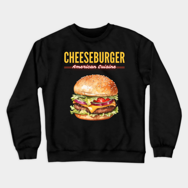 Juicy Cheeseburger American Diner Classic Vintage Design Crewneck Sweatshirt by TuncGK