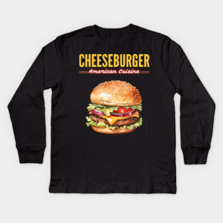 Juicy Cheeseburger American Diner Classic Vintage Design Kids Long Sleeve T-Shirt