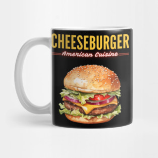 Juicy Cheeseburger American Diner Classic Vintage Design Mug